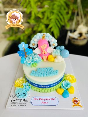 Bánh bé gái màu xanh