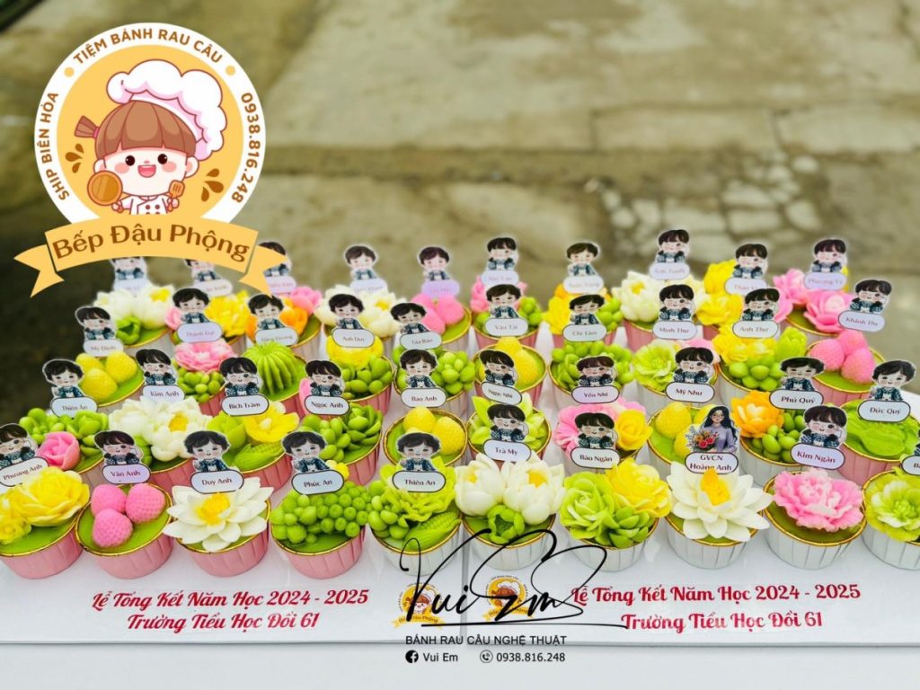 Cupcake Rau Mẫu bánh cupcake rau câu liên hoan cho bé - Bánh rau câu sinh nhật Biên ...