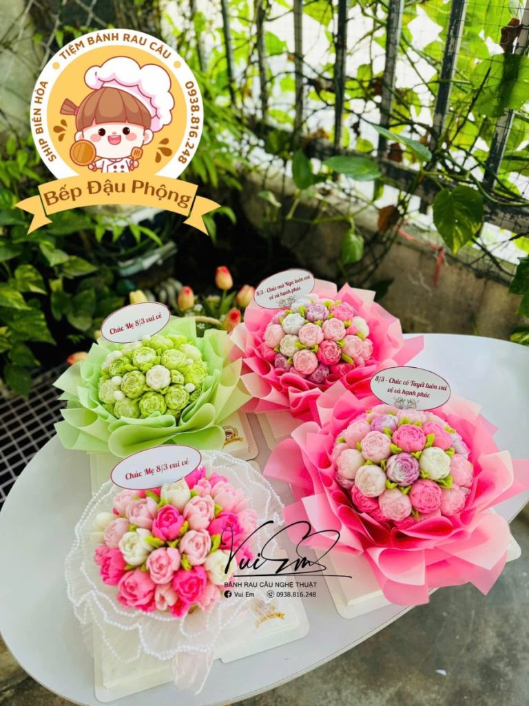 Mẫu bánh rau câu tạo hình bó hoa