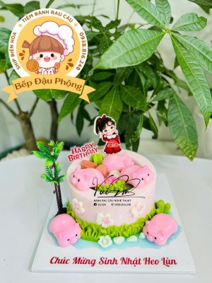 Bánh rau câu bé heo hồng 16cm
