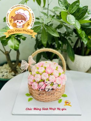 Bánh giỏ hoa rau câu 18cm