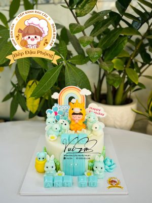 Mẫu bánh rau câu thôi nôi bé trai 16cm