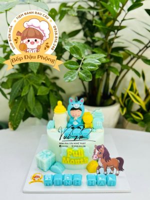 Bánh đầy tháng cho bé trai tuổi ngựa 16cm