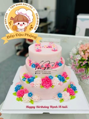 Bánh rau câu 3 tầng kết hoa 30-22-18cm