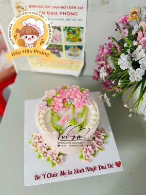 Mẫu bánh rau câu hoa nhí đơn giản