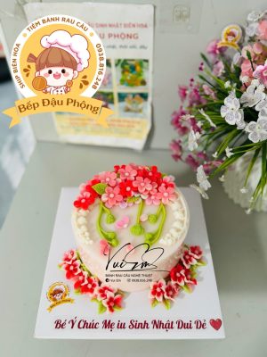 Mẫu bánh rau câu hoa nhí đơn giản