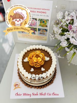 Mẫu bánh rau câu hoa đơn giản 18cm