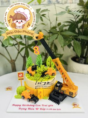 Mẫu bánh rau câu xe cẩu siêu cấp 16cm